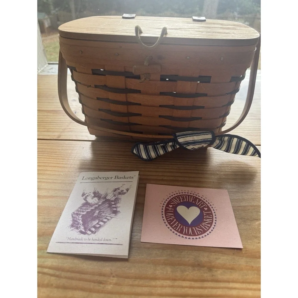 Vintage Longaberger Basket‎ w/ Lid 1994 Forever Yours Sweetheart Hostess + Tags